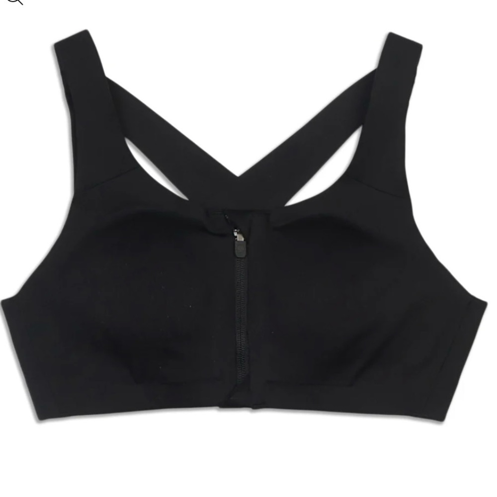 Lululemon Women’s Enlite Front Zip Closure Sports Bra 38C Black High Support - Picture 3 of 12